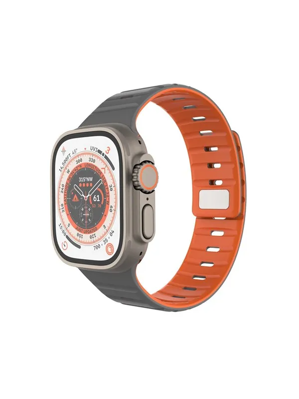 FIXED Mag Silicone Strap Apple Watch 42/44/45/46/49mm LightGrey