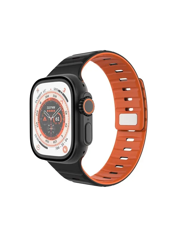 FIXED Mag Silicone Strap Apple Watch 42/44/45/46/49mm Black