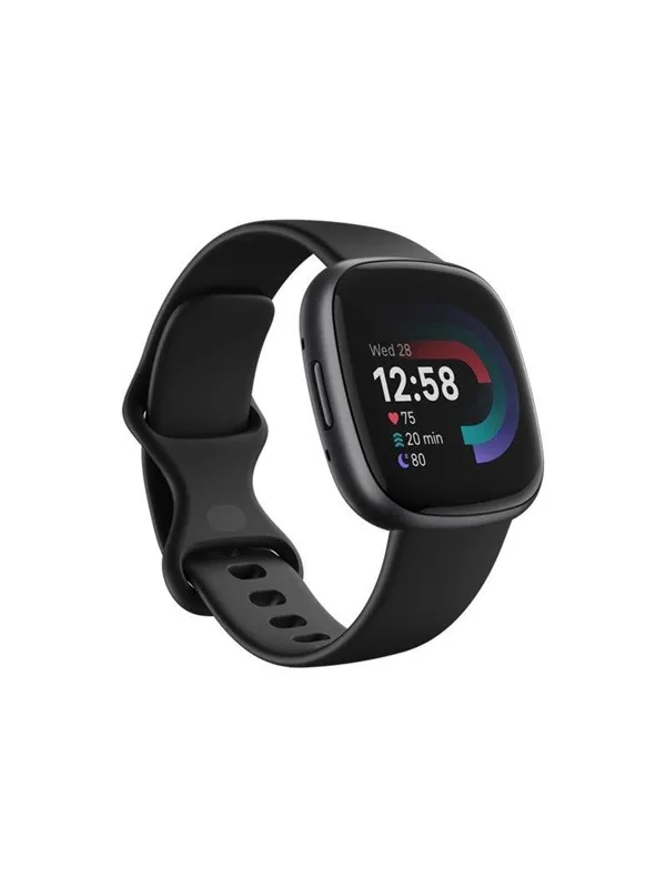 Fitbit Versa 4 Sports Pack - graphite aluminium - smart watch with band - black