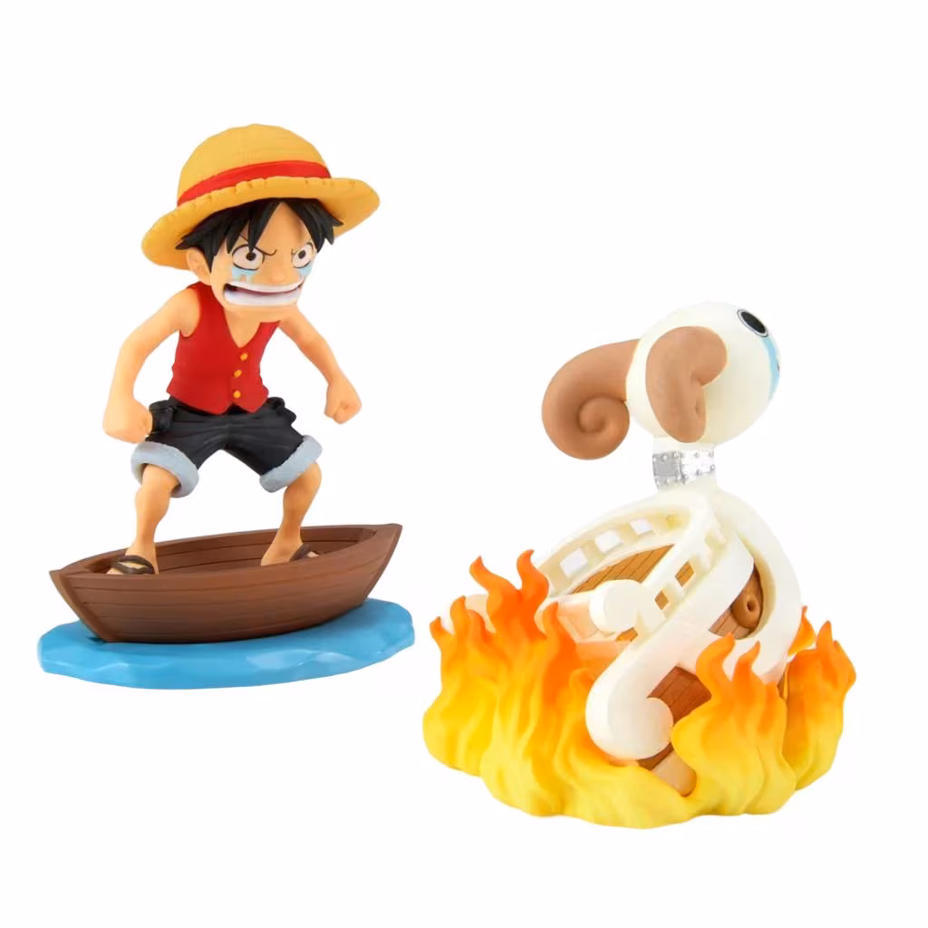Banpresto - ONE PIECE - COLLECTABLE FIGURE - MONKEY.D.LUFFY & GOING MERRY 8 cm - Figur