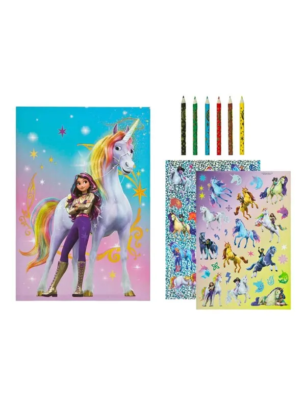 Undercover Unicorn Academy Coloring Set with Stickers and Pencils
