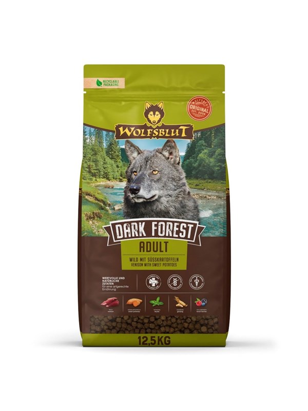 Wolfsblut Dark Forest Venison with sweet potatoes - dry dog food - 12.5kg