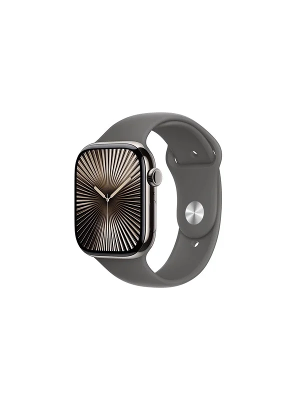 Apple Watch Series 10 GPS + Cellular 46mm - Titanium Case with Stone Grey Sport Band - S/M