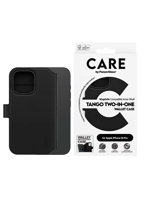 CARE by PanzerGlass Case Feature Tango Two-in-One Wallet Case iPhone 16 Pro