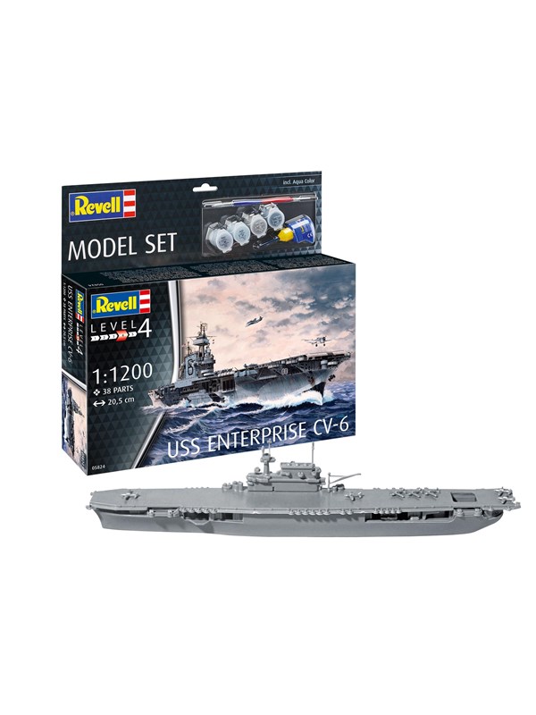 Revell - Model Kit - USS Enterprise CV-6 1:1200 - 38pcs.