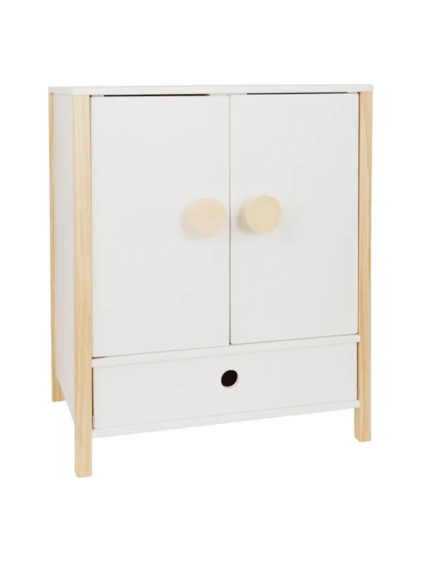 Small Foot - Wooden Dolls Wardrobe Little Button with Hangers 3dlg.