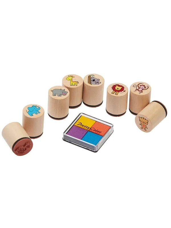Goki Wooden Stamp Set - Wild Animals