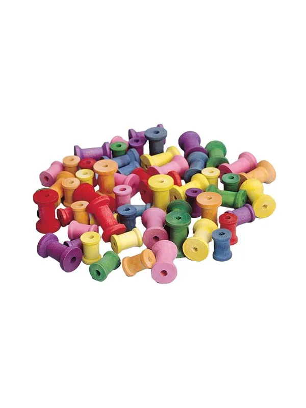 Colorations - Colored Wooden Bobbins Set of 50