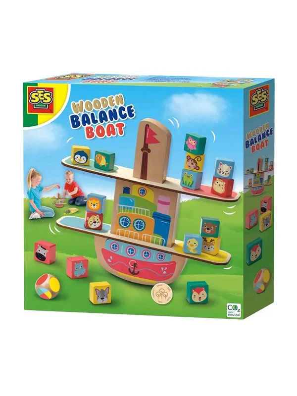 SES Creative Wooden Balance Boat