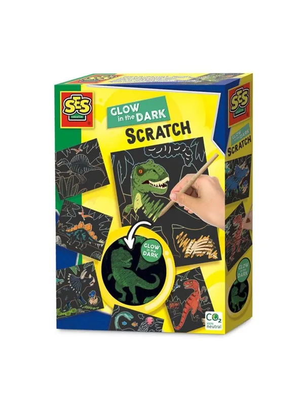 SES Creative Glow in the Dark Scratch - Dinos