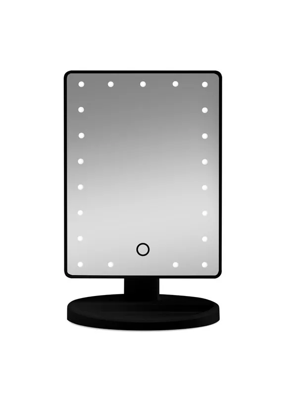 Gillian Jones Makeup Mirror w. Heart LED Light & Touch Function Black