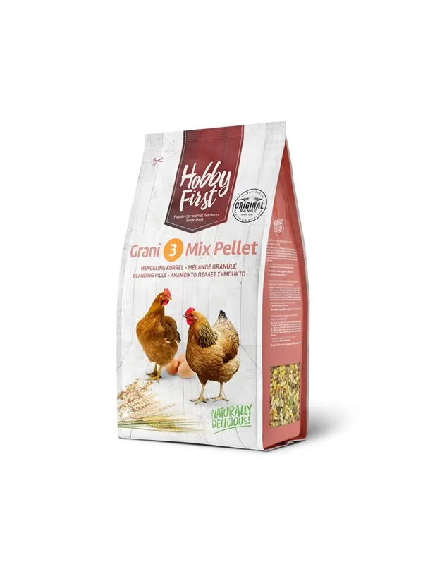 Hobby First Grani 3 Mix Pellet Fullfôr for verpehøner 4kg