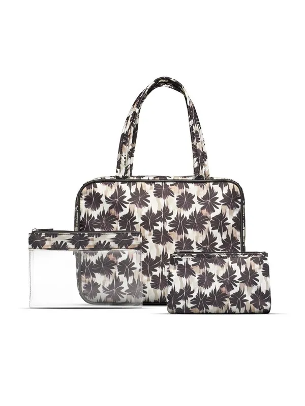 Gillian Jones 3-piece cosmetic bag set - Palm print