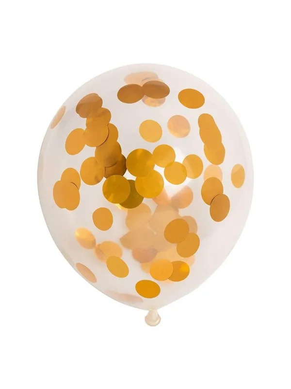 Globos Confetti Balloons Paper Confetti Metallic Gold 30cm 6pcs.