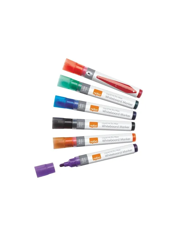 Nobo  flytende blekk whiteboardpenner, rund tupp, pakke med 12 stk. Assortert