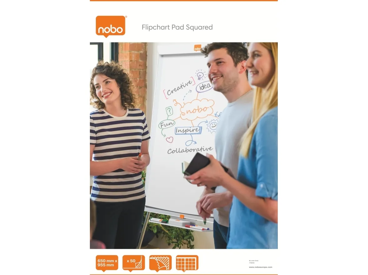 Nobo - flip chart pad - 650 x 1000 mm - 50 sheets (pack of 2)