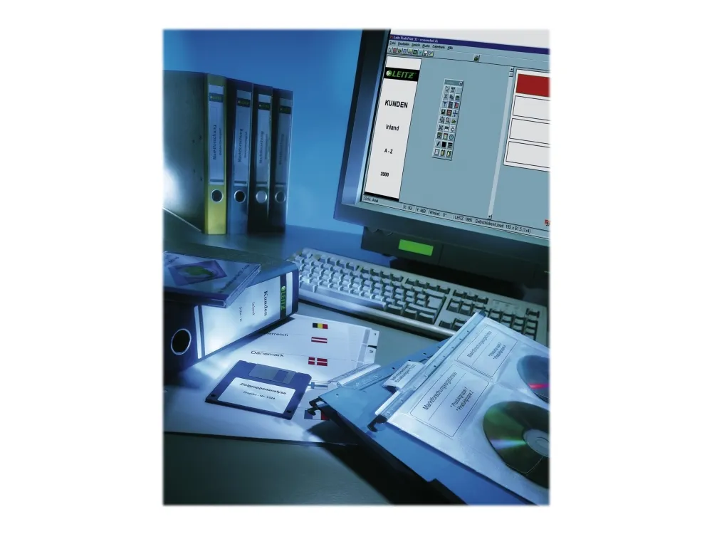 Leitz - lever arch label - grey (pack of 175)