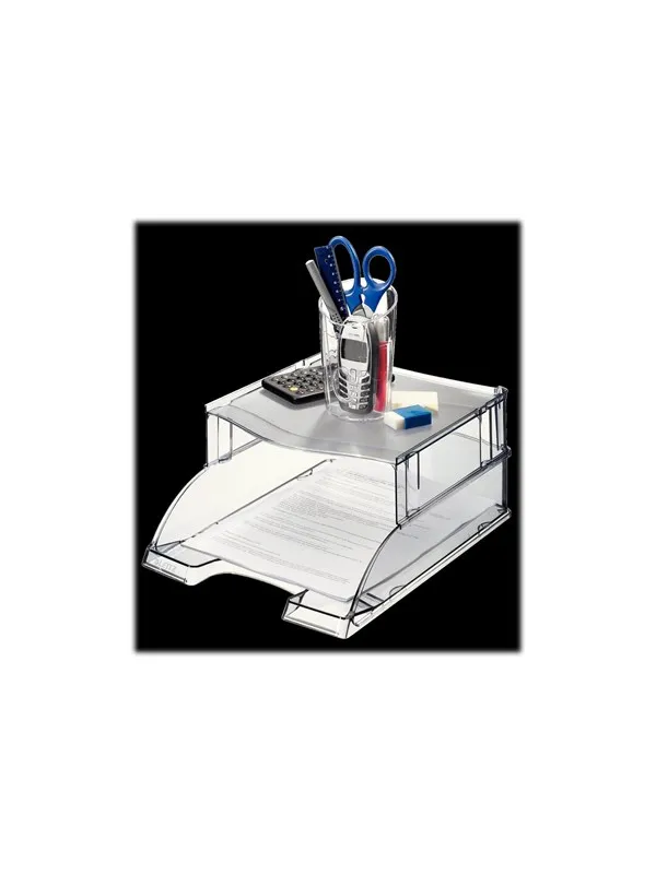 Leitz Plus - letter tray riser - transparent grey