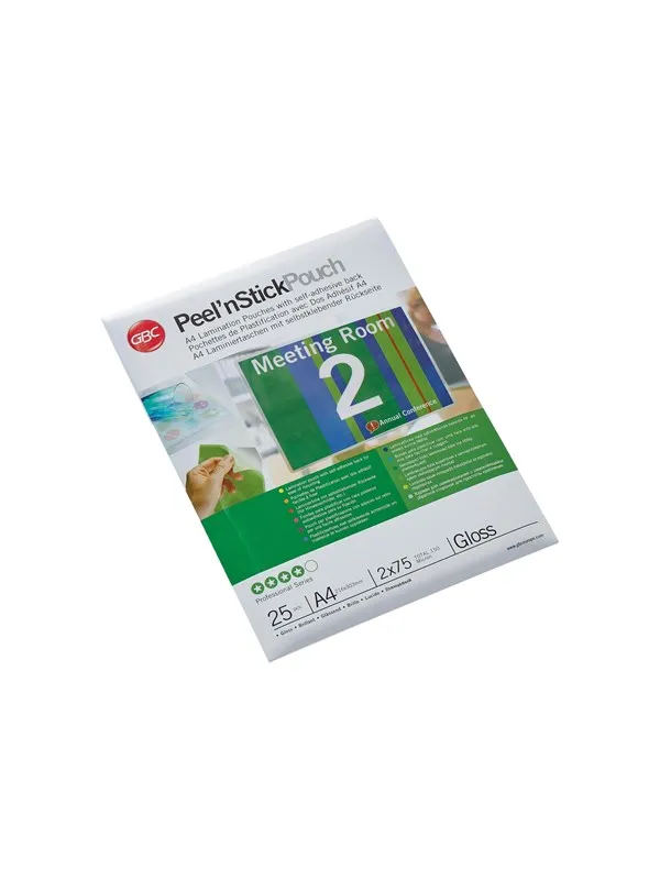GBC Peel'n Stick - 25-pack - glossy - 216 x 303 mm - lamination pouches