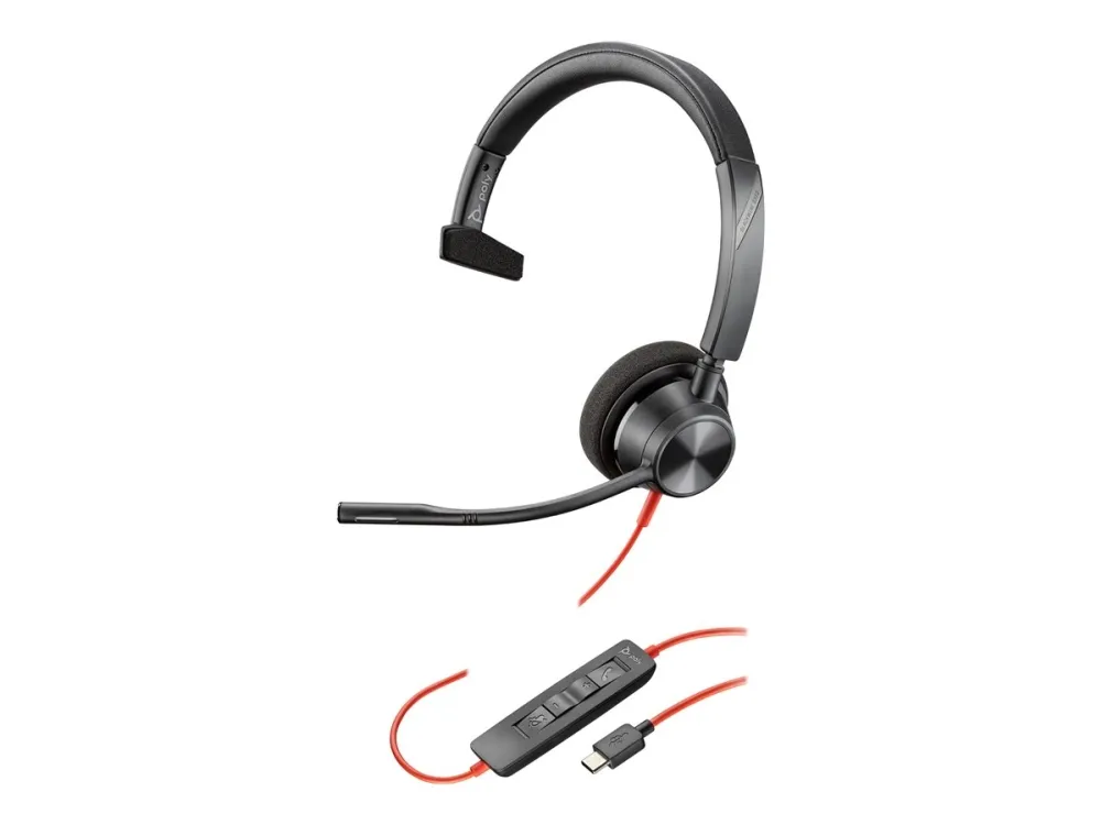 Poly Blackwire 3310 | On Ear headset | Microphone