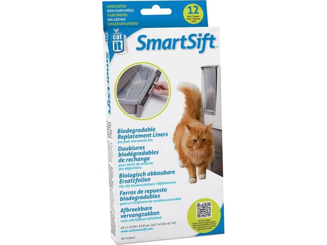 Catit - Biodegradable Replacement Liners (Top) Smart Sift 12St - (775.1074)