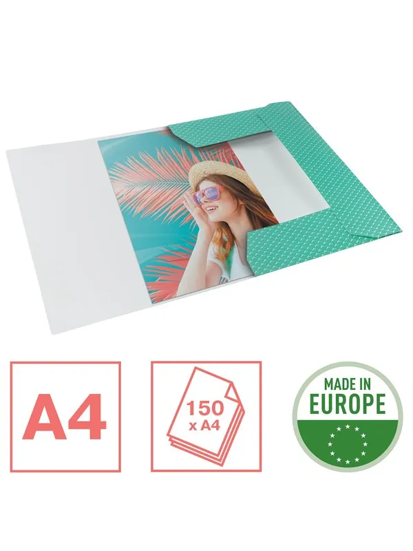 Esselte  Colour'Breeze Card 3-Flap Folder Green