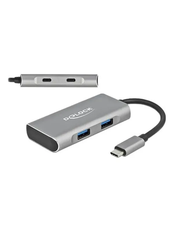 DeLOCK - hub - 4 ports USB-hub - USB 3.0 - 4 porter - Sølv