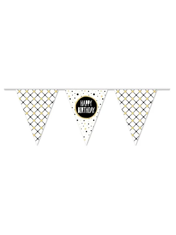 Haza Witbaard Flag line Happy Birthday Gold 10mtr.