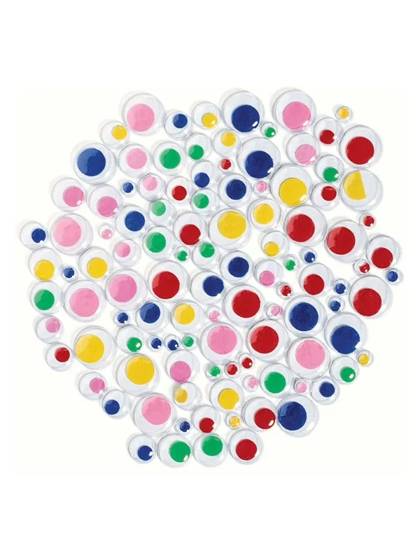 Colorations - Self-adhesive Colored Sticky Eyes 100 pcs.