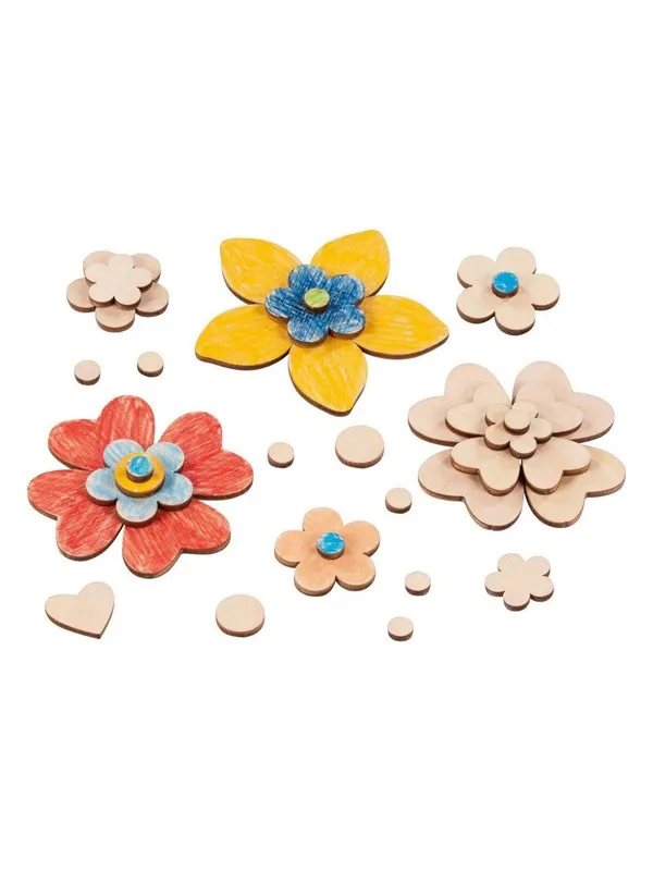Goki Wooden Craft Flowers 75 pcs.