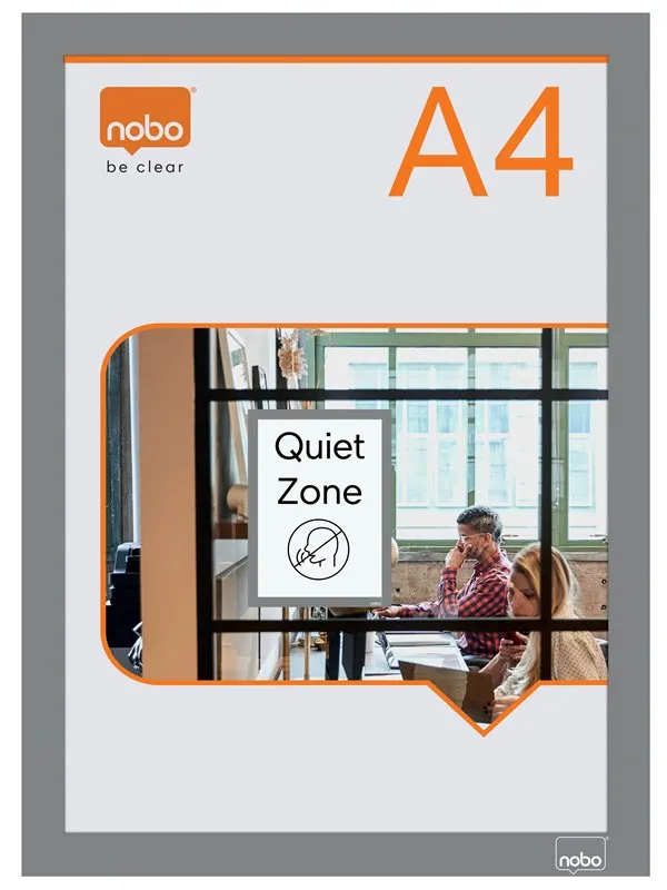 Nobo  selvklebende magnetramme A4, sølv Sølv