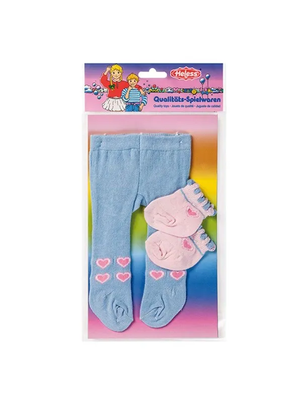 Heless Doll Tights with Socks - Blue 35-46 cm