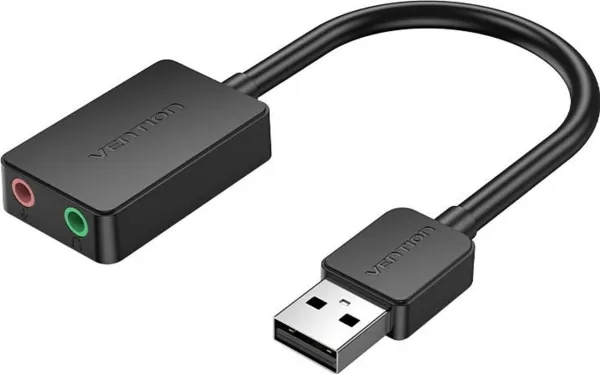 Vention External sound card USB 2.0 2-port 0.15m Black