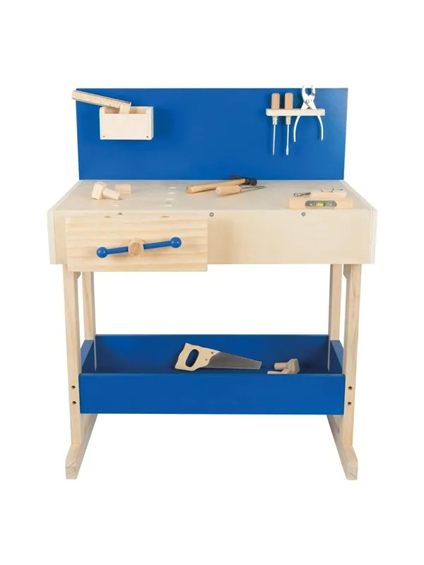 Small Foot - Wooden Toy Workbench Blue with Accessories
