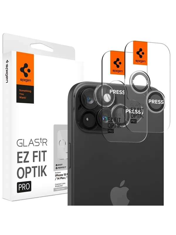 Spigen Glass tR EZ Fit Optik Pro 2 Pack - crystal clear - iPhone 15/15 Plus/14/14 Plus