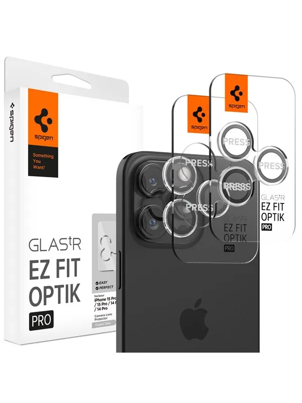 Spigen Glass tR EZ Fit Optik Pro 2 Pack - cc - iPhone 17/16/15/14 Pro / 17/16/15/14 Pro Max