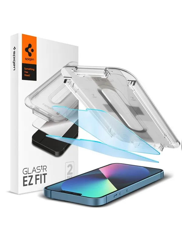Spigen Glass tR EZ Fit 2 Pack - privacy sensor open - iPhone 14 Plus/13 Pro Max