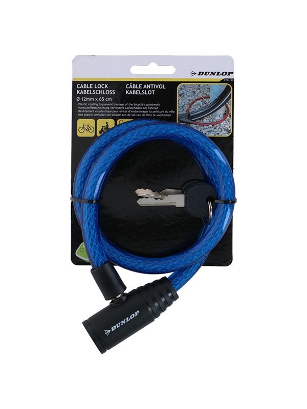 Dunlop - Spiral key bicycle lock 65 cm - blue