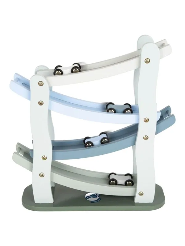 Small Foot - Wooden Autobahn Blue with 4 Cars