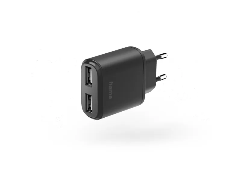 Hama Charger 2xUSB-A 12W Black