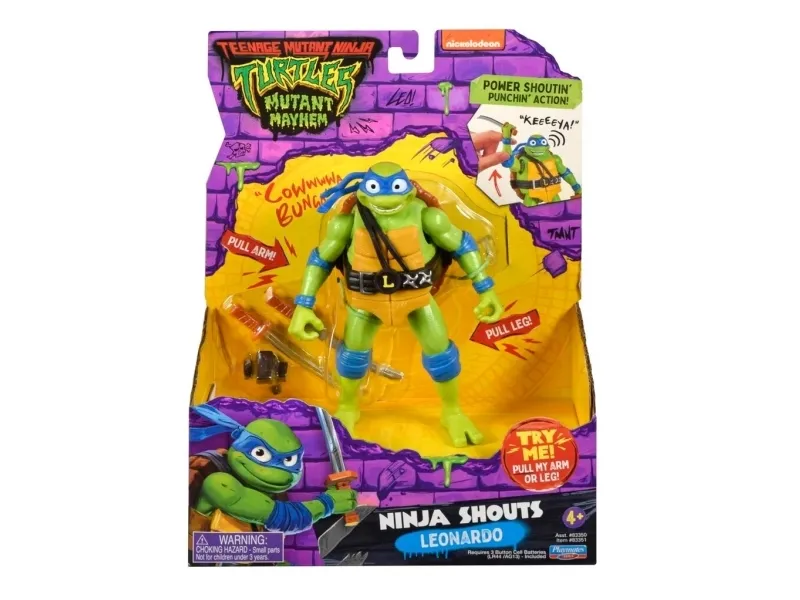 Playmates Toys Turtles Mutant Mayhem Ninja Shouts Figure - Leonardo