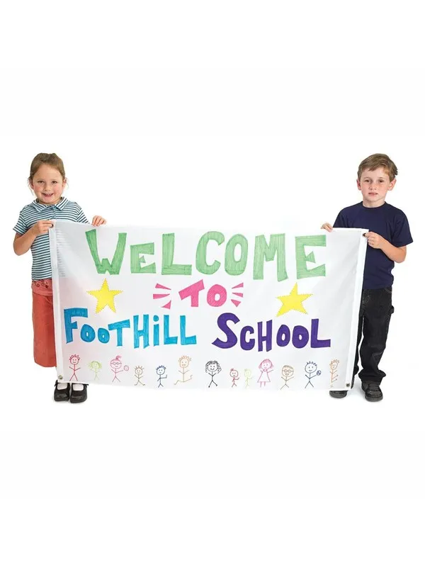 Colorations - Decorate your own Nylon Banner Large White  Set of 2