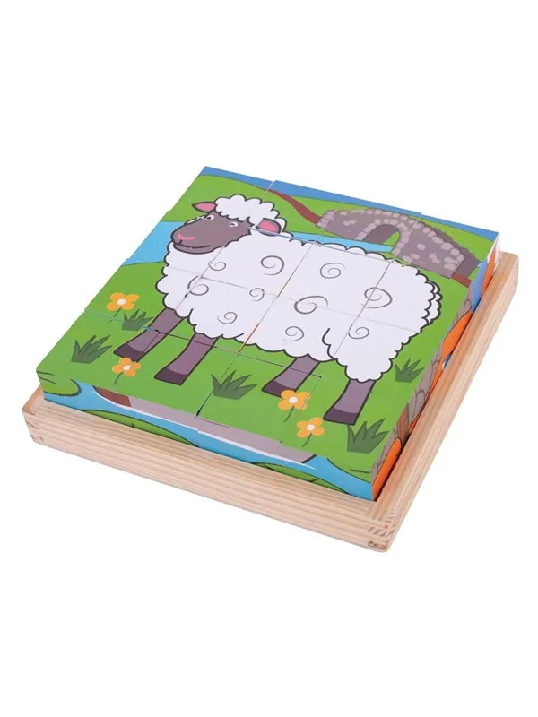 Bigjigs Wooden Block Puzzle Farm Animals