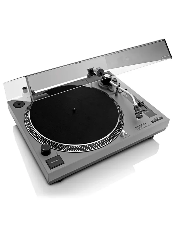 Lenco L-3810GY - Direct-drive Record Player with USB/PC encoding - Grey - Platespiller Grå