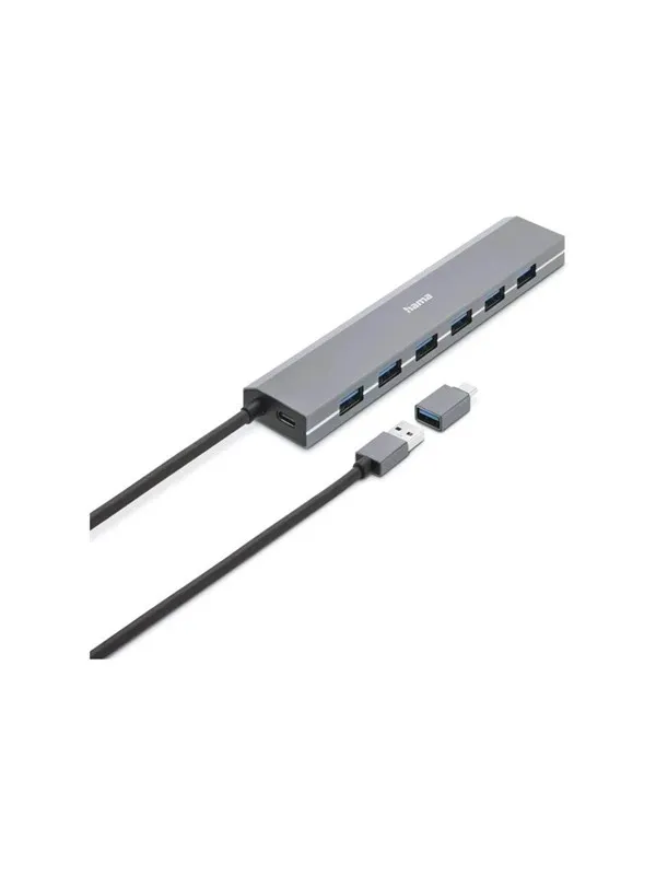 Hama 00200137 interface hub USB-hub - USB 3.1 - 7 porter - Grå
