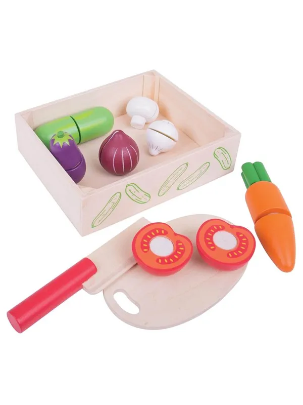 Bigjigs Wooden Box with Cut Vegetables