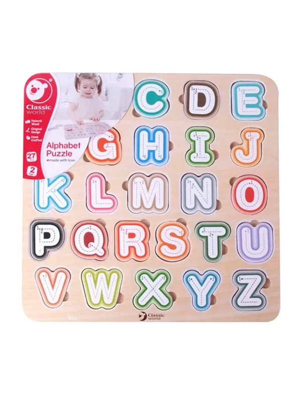 Classic World Wooden Puzzle Alphabet 27pcs.