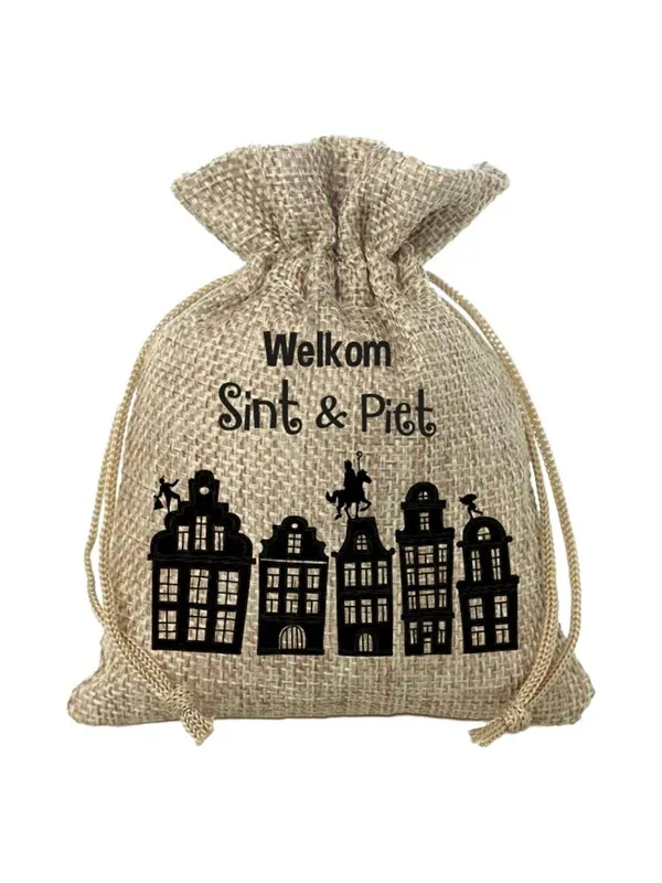 Folat BV Jute Gift Bag - Welcome Sint & Piet