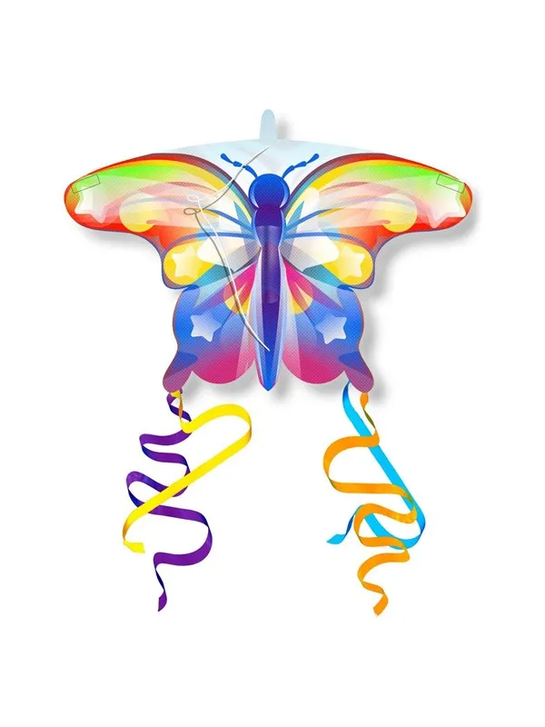 Kites Ready 2 Fly - Pop-up Mini Nylon Kite Butterfly Rainbow