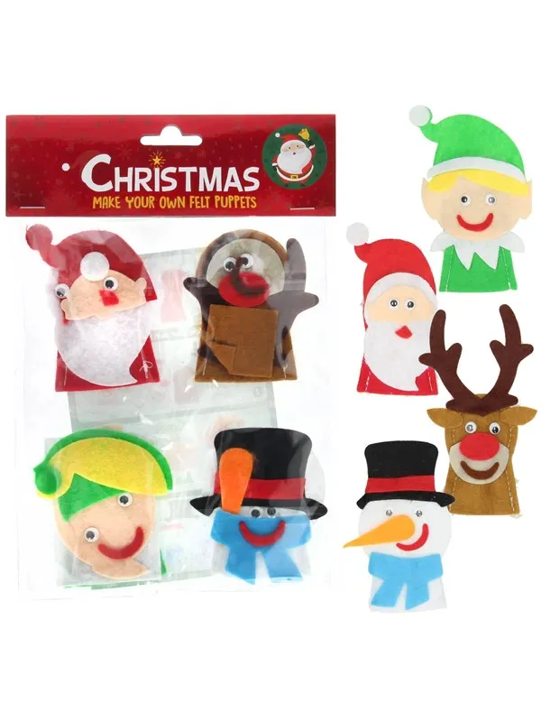Wins Holland - Make your own Felt Finger Puppets Christmas 4 pcs